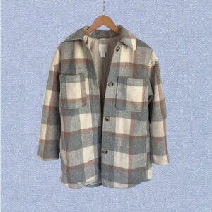 H&M Oversized Shirt Jacket size XS in Plaid